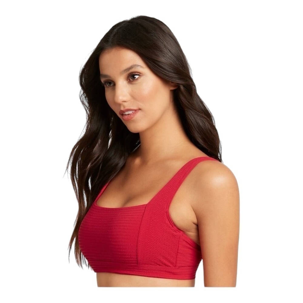 Sea Level Riviera Rib Square Neck B-Dd Cup Bikini Top - Red Nwt — image 3 of 8